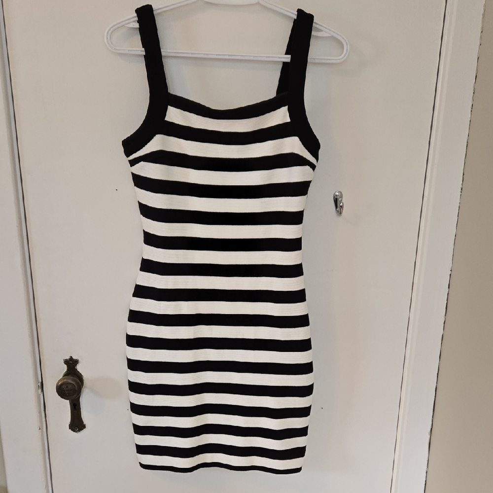 Juicy Couture Striped Black And White Dress In Womens Size Small